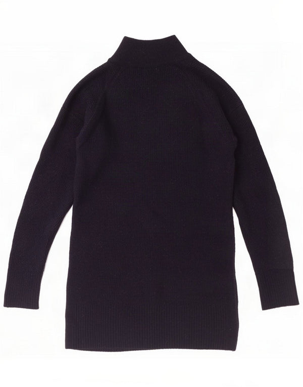 Jigsaw Womens Shawl Neck Jumper Sweater UK 10 Small Navy Blue Wool