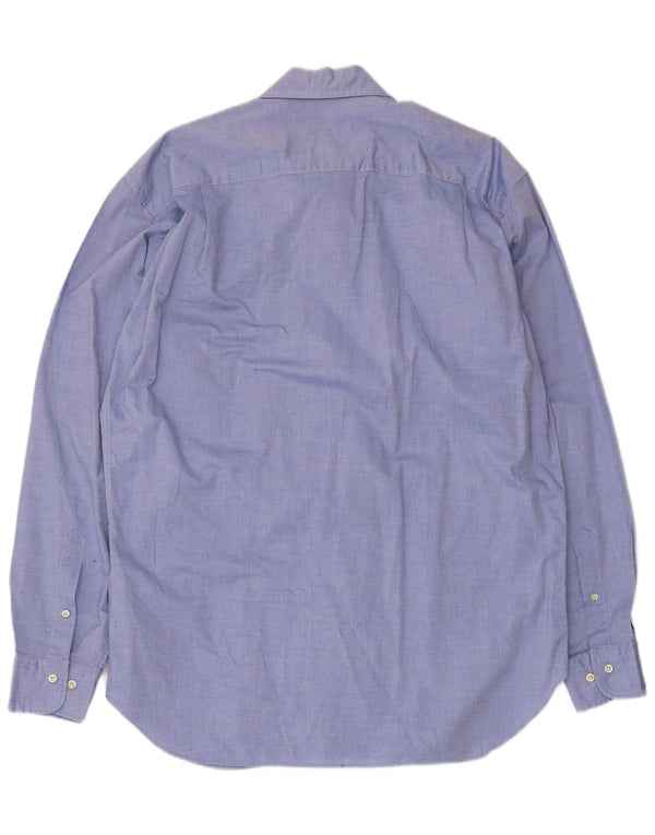Trussardi Jeans Herreskjorte Størrelse 40 15 1/2 Medium Blå Bomuld