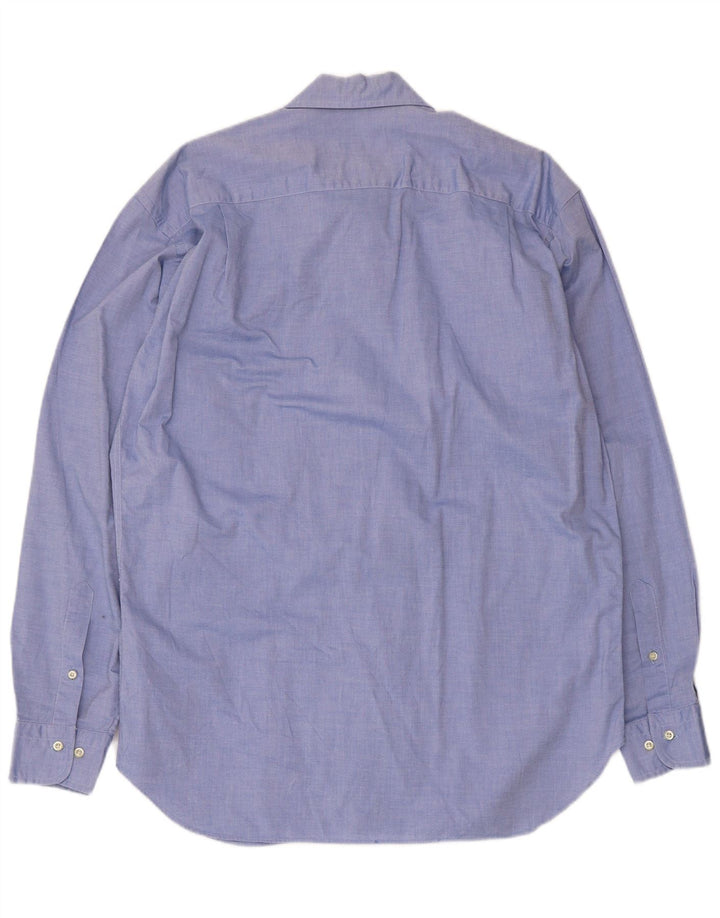 Trussardi Jeans Herreskjorte Størrelse 40 15 1/2 Medium Blå Bomuld