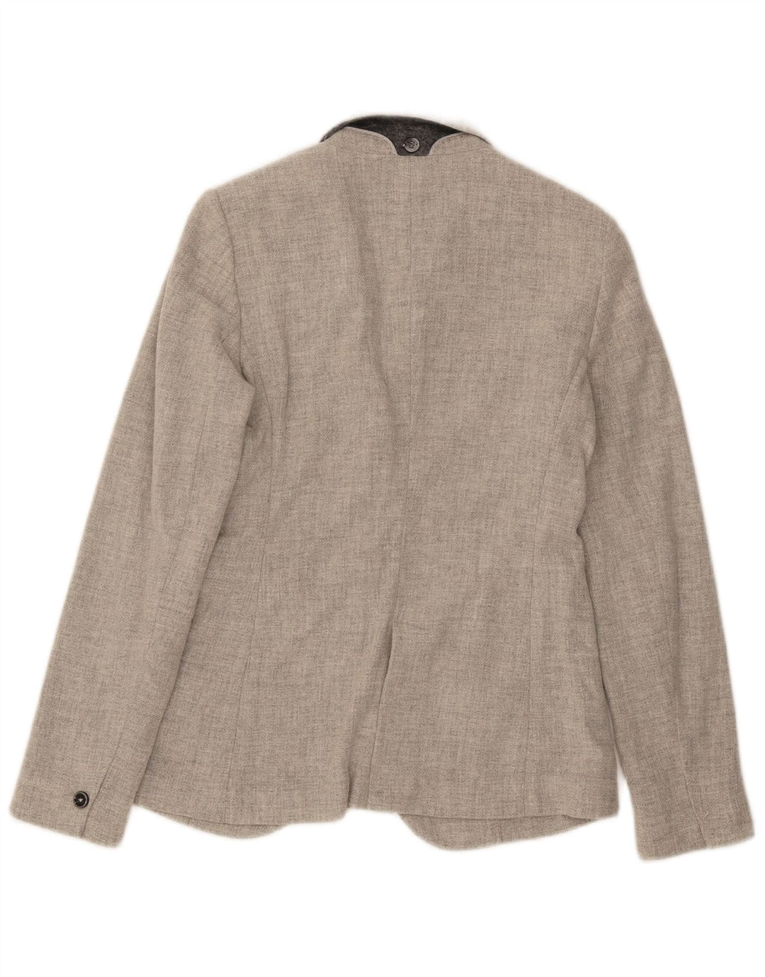 Massimo Dutti Dame 1 Knap Blazer Jakke EU 38 Lille Grå Uld