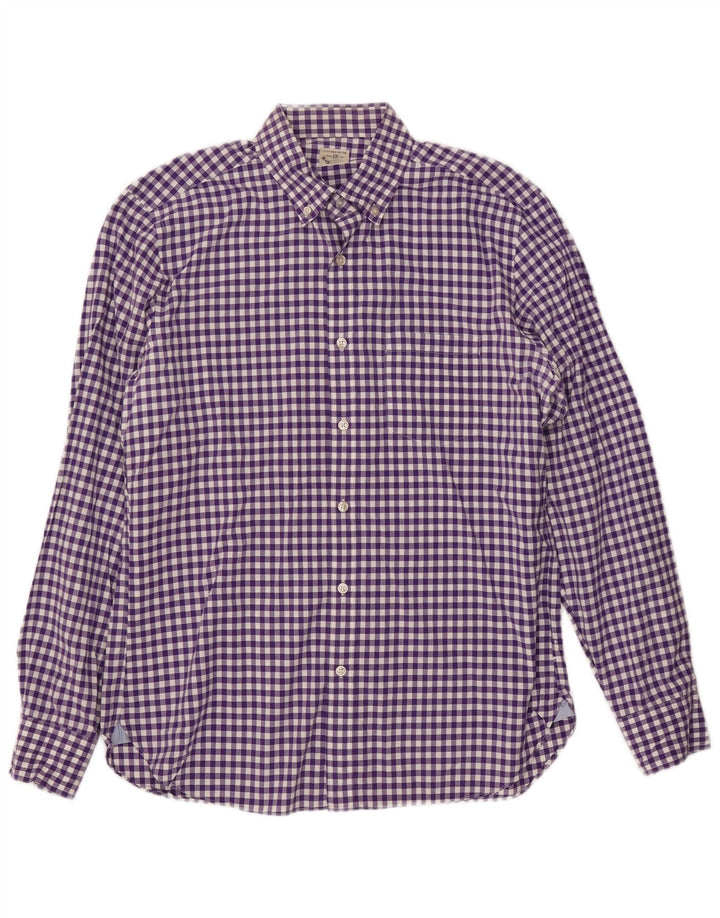 J. CREW Herreskjorte str. 15 1/2 Medium Lilla Gingham Cotton