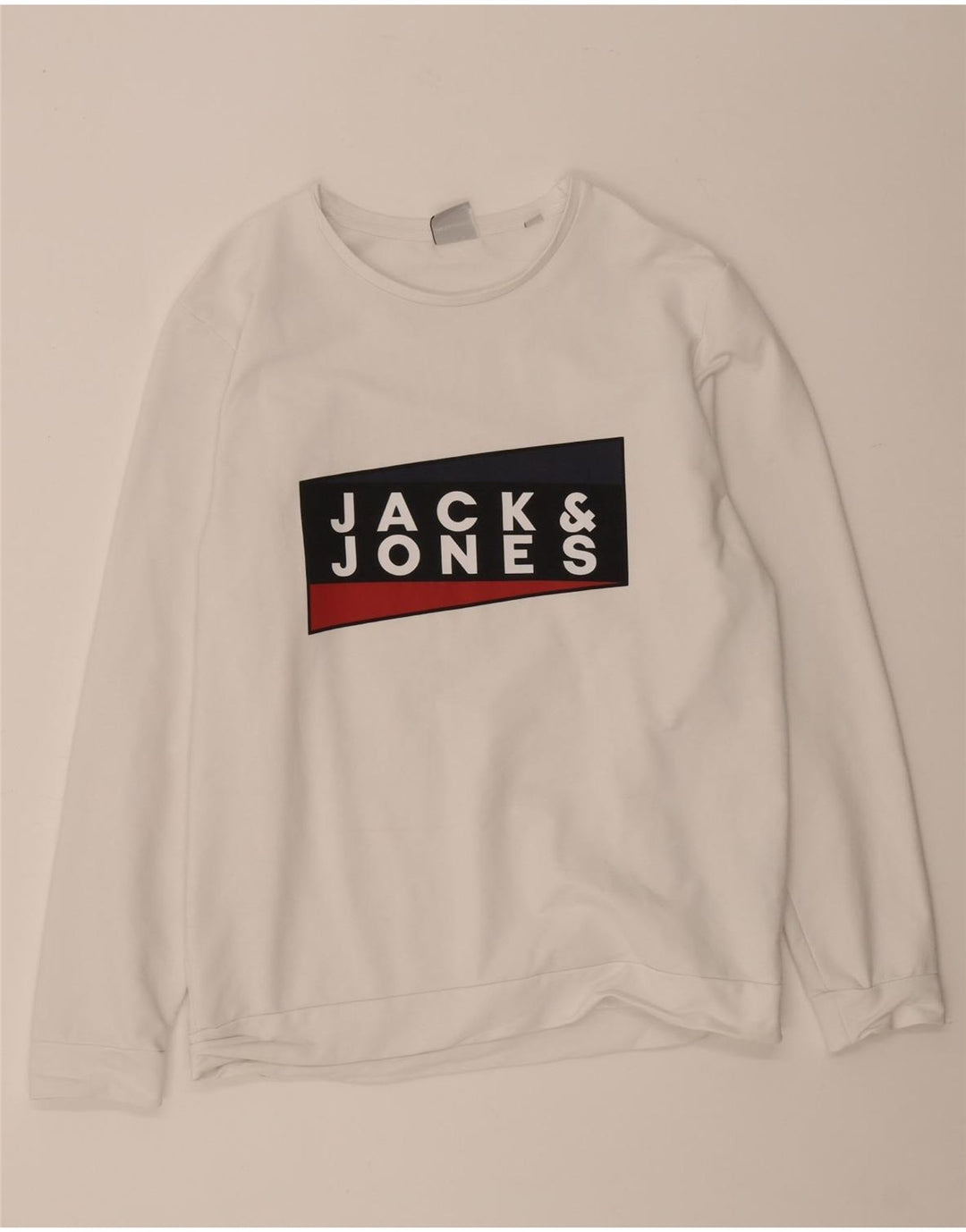 Jack & Jones grafisk sweatshirt til mænd, stor hvid bomuld