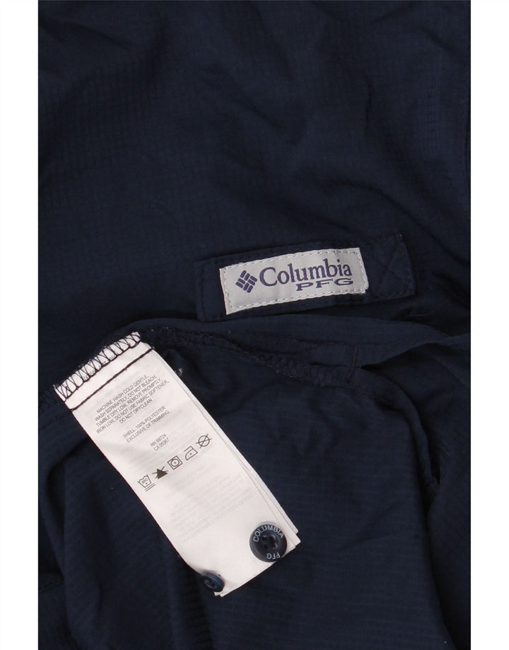 Columbia Herre Omni-Shade skjorte Stor marineblå ternet polyester