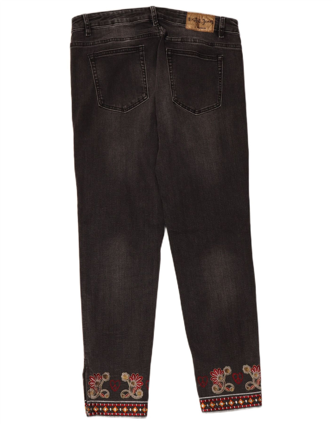 Desigual lige jeans til kvinder W32 L28 Grå blomster