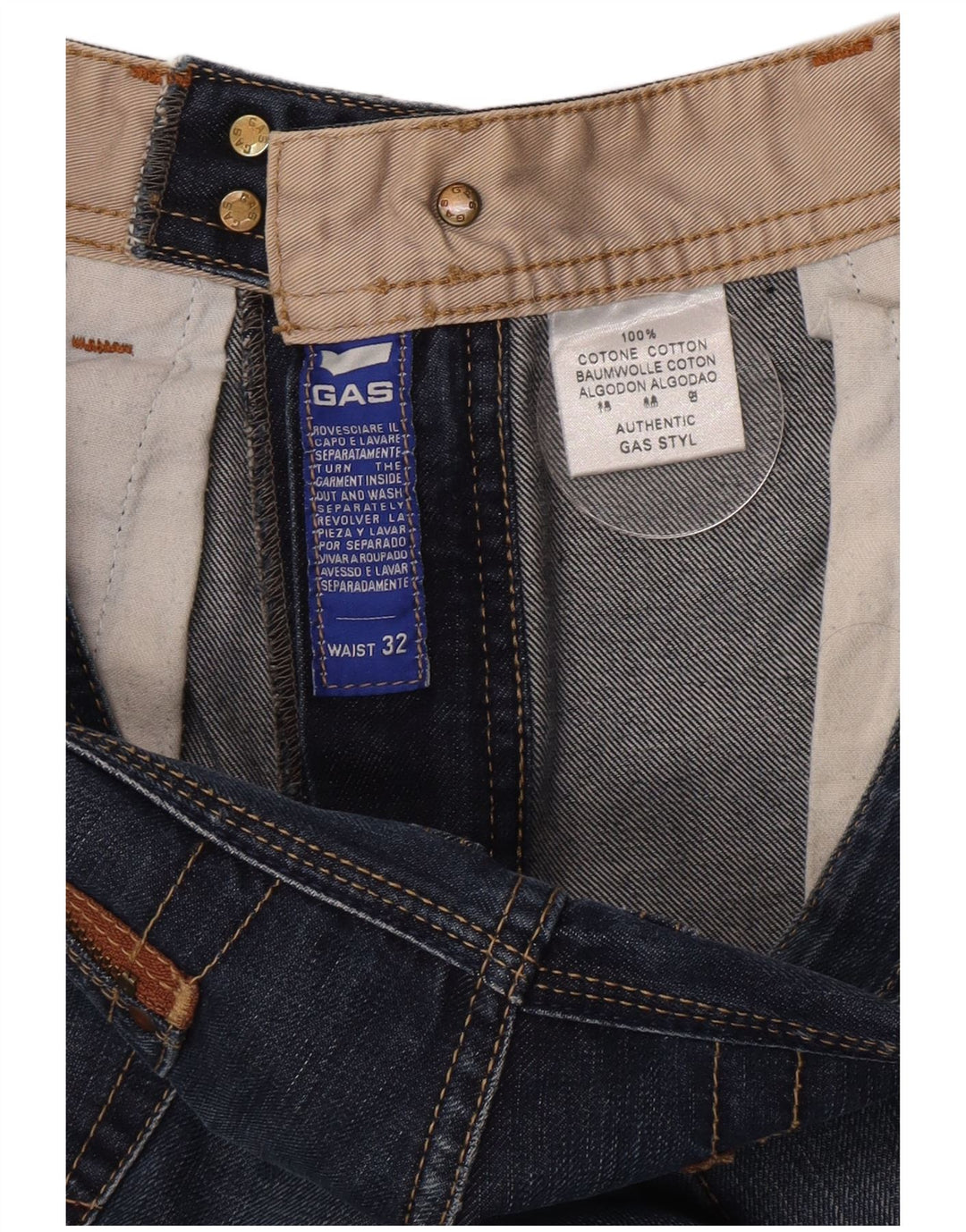 Gas Straight Jeans til mænd W32 L31 blå bomuld