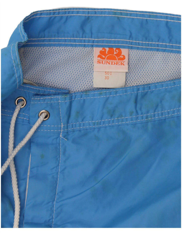 Sundek Herre badeshorts Medium blå stribet nylon