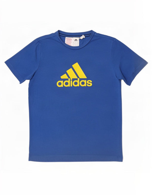 Adidas drenge Climalite grafisk t-shirt top 13-14 år blå bomuld