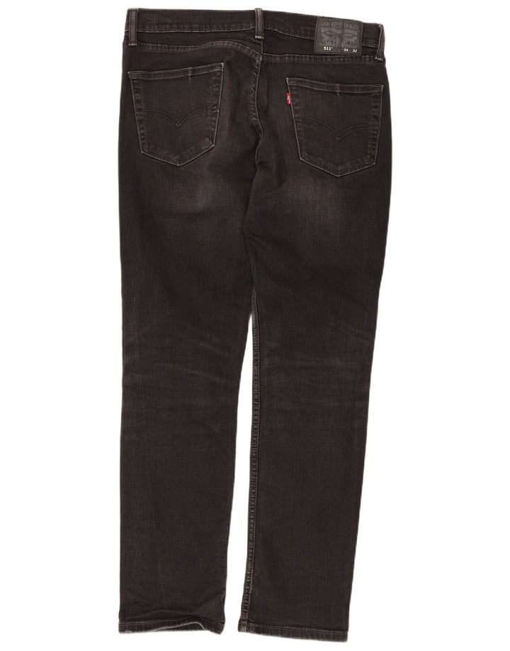Levi's Herre 511 Slim Jeans W34 L32 Sort Bomuld