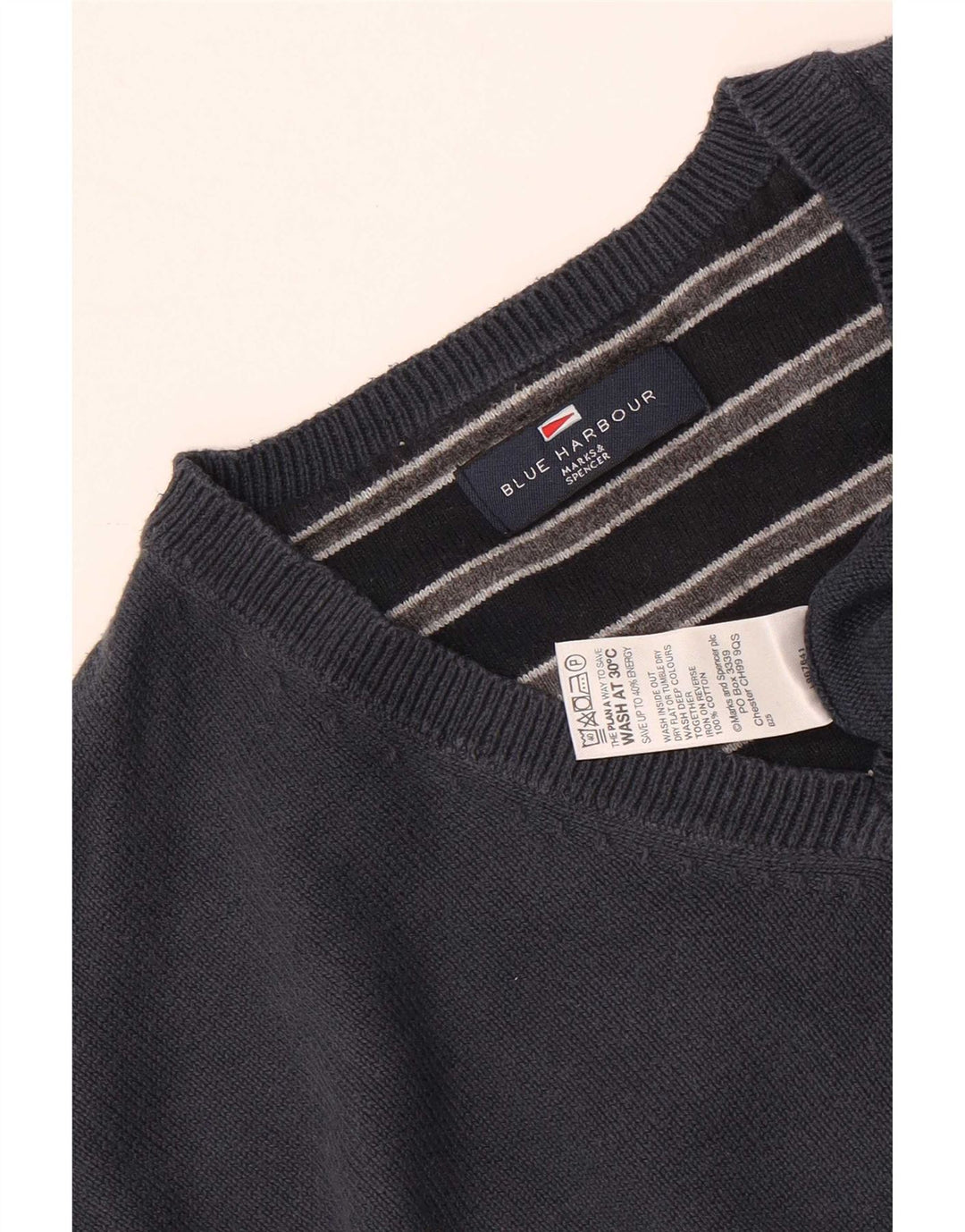 Marks & Spencer Herre Blue Harbor V-hals sweater Large Navy Blue