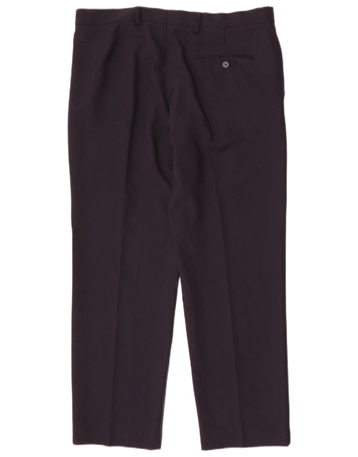 Marks & Spencer Herre Regular Fit Suit Bukser W36 L29 Marineblå polyester