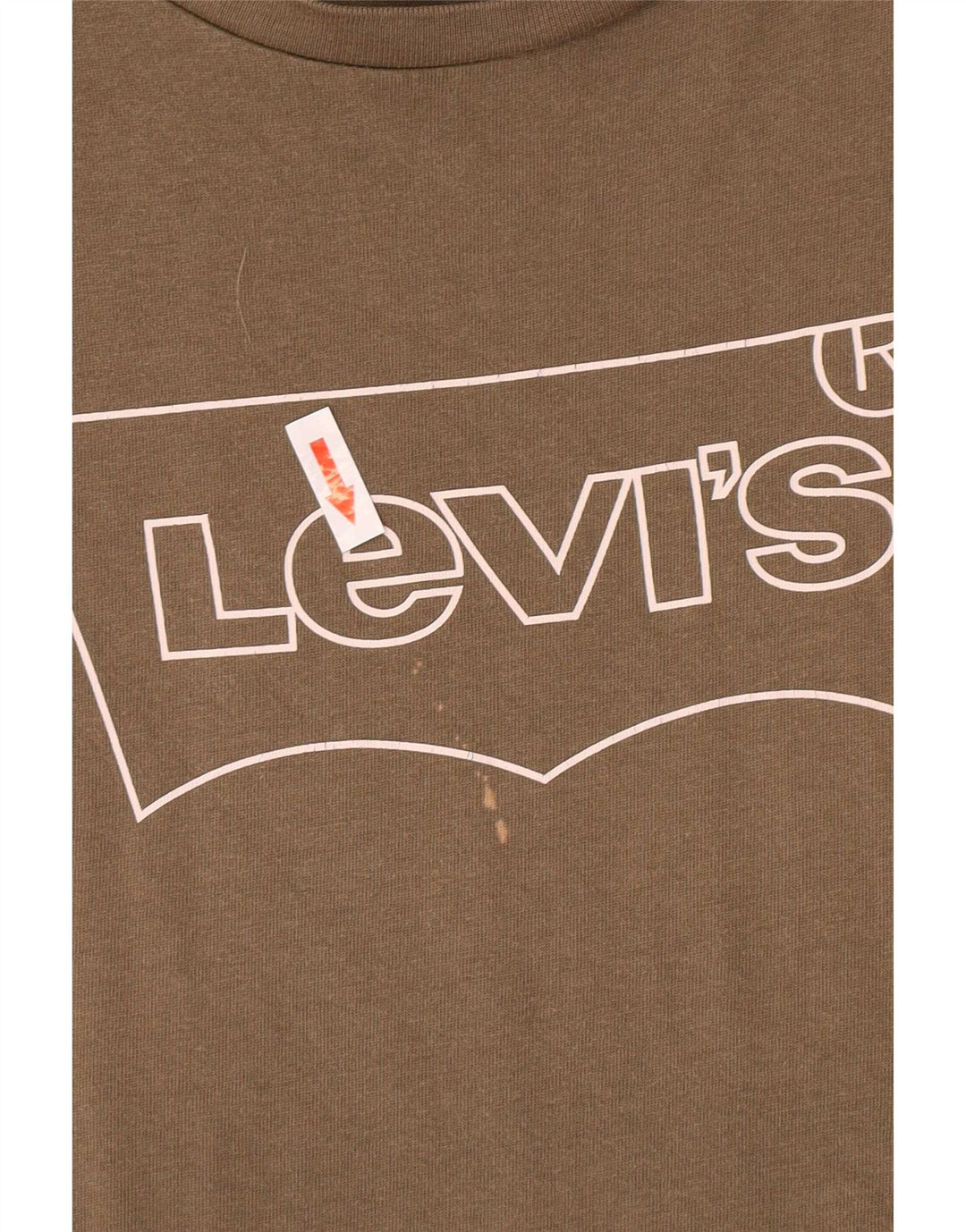 Levi's Dame Grafisk T-Shirt Top UK 14 Medium Khaki
