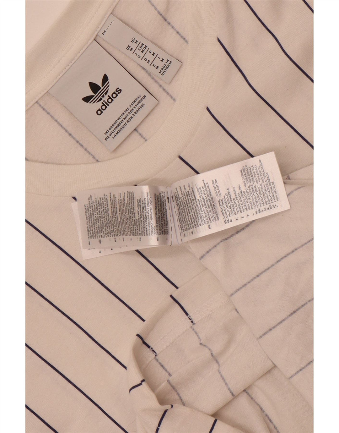 Adidas Herre grafisk T-shirt top mellem hvid stribet bomuld
