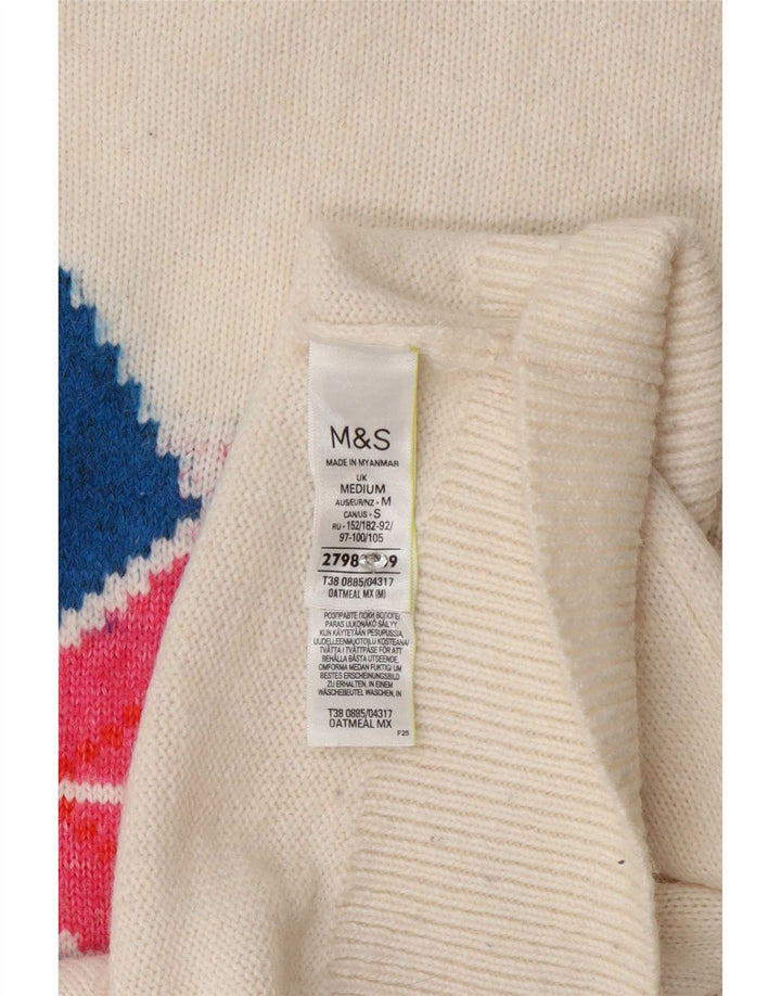 Marks & Spencer Dame sweater med rund hals DK 14 Medium Off White