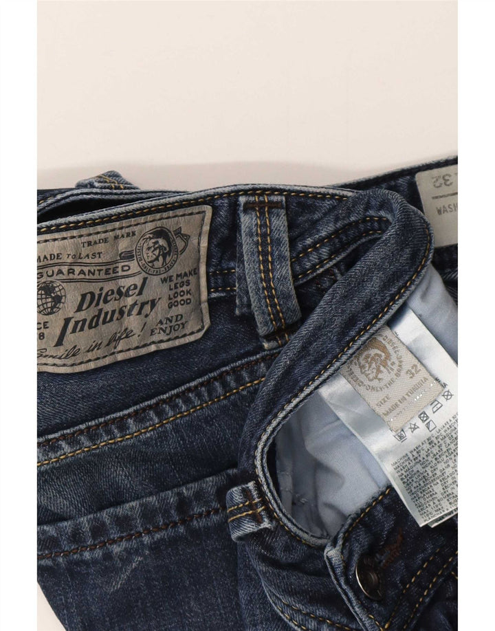 Diesel Herre Straight Jeans W32 L32 Blå Bomuld