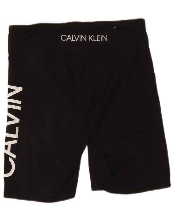 Calvin Klein Graphic Sports Shorts til kvinder UK 14 Large Black Nylon