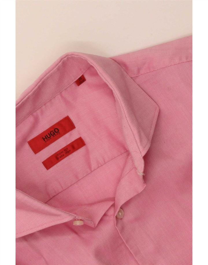 Hugo Boss Herre Slim Fit Skjorte Størrelse 39 15 1/2 Medium Pink