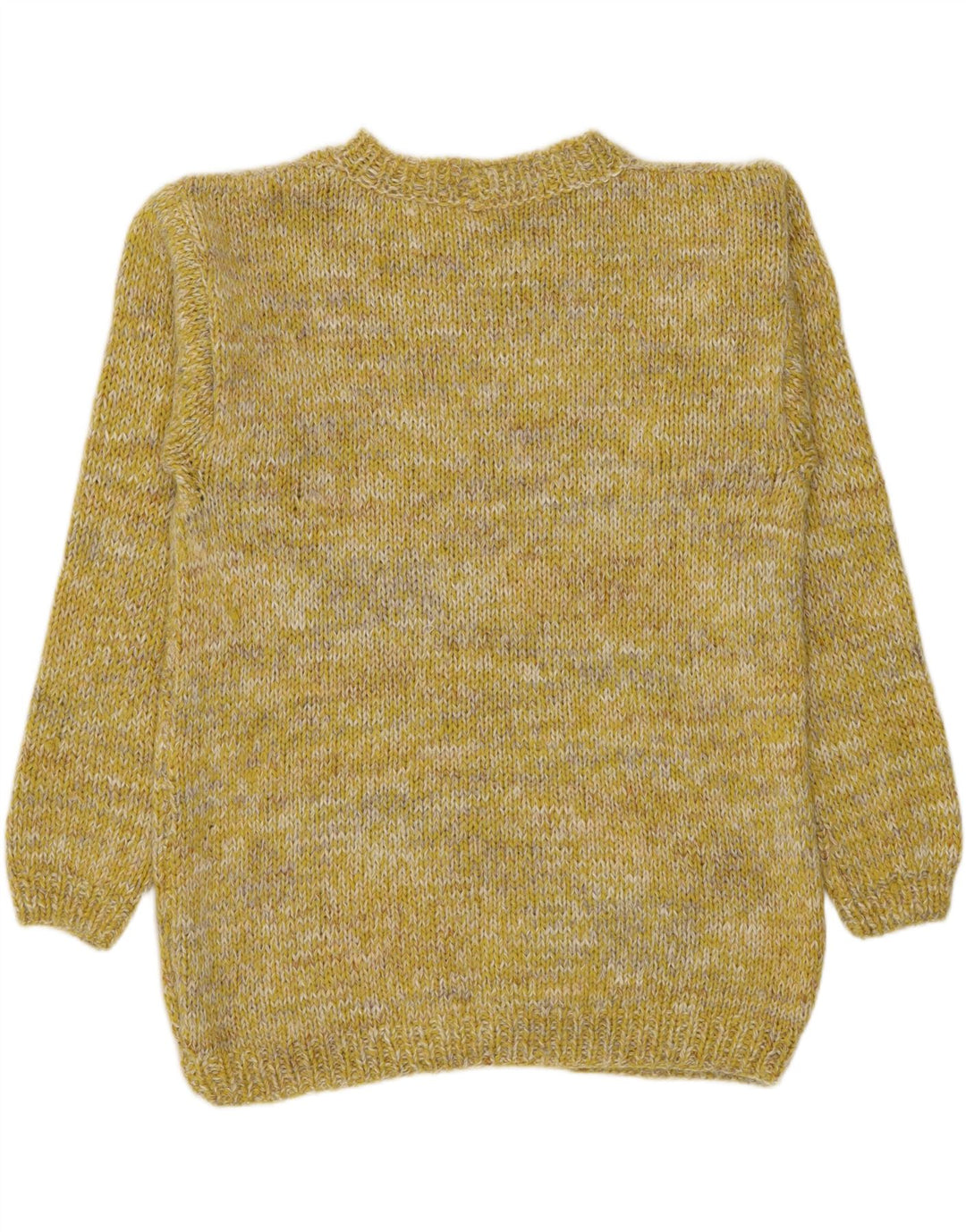 Vintage Herre Boat Neck Jumper Sweater Medium Gul Flecked