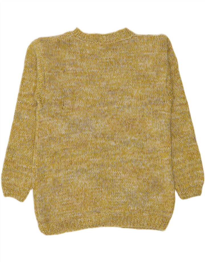 Vintage Herre Boat Neck Jumper Sweater Medium Gul Flecked