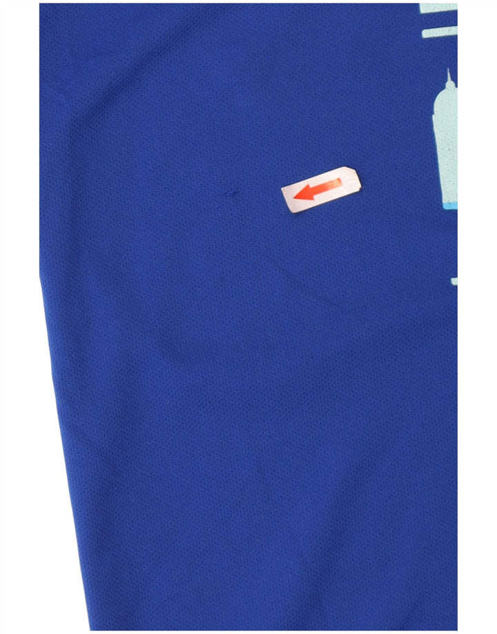 Asics Herre London Grafisk T-Shirt Top Medium Blue Polyester