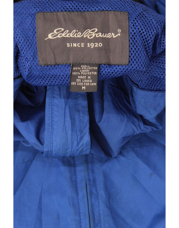 Eddie Bauer Regnjakke med hætte til mænd UK 38 Medium Blue Polyester