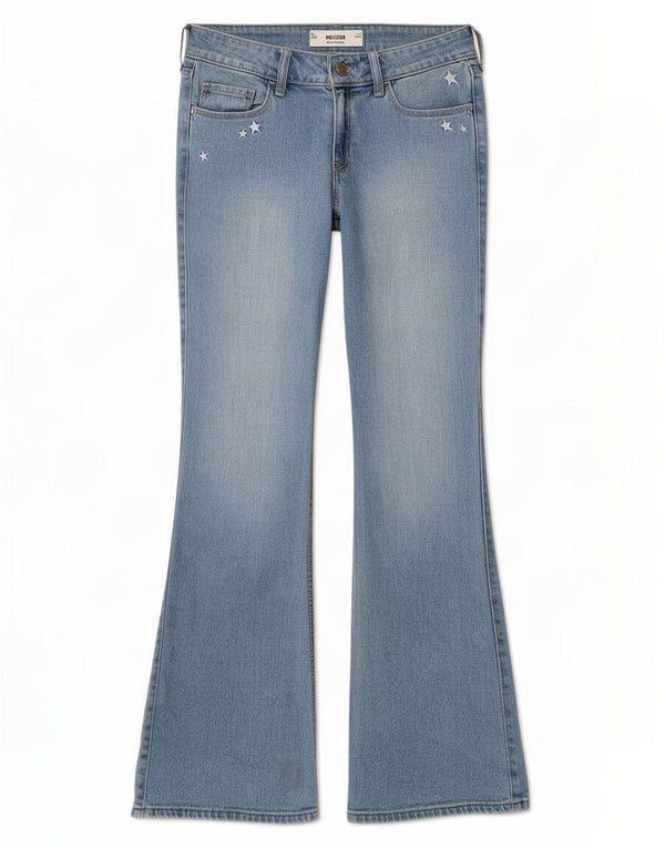 Hollister Womens Low Waist Bootcut Jeans US 4 Small W27 L30 Blue Cotton