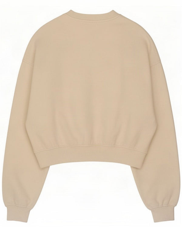 Zara Womens Crop Oversized Sweatshirt Jumper UK 10 Small White Cotton