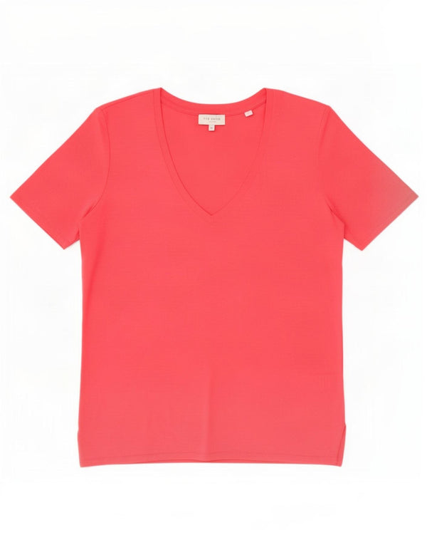 Ted Baker Womens T-Shirt Top Size 4 Large Pink Polyester