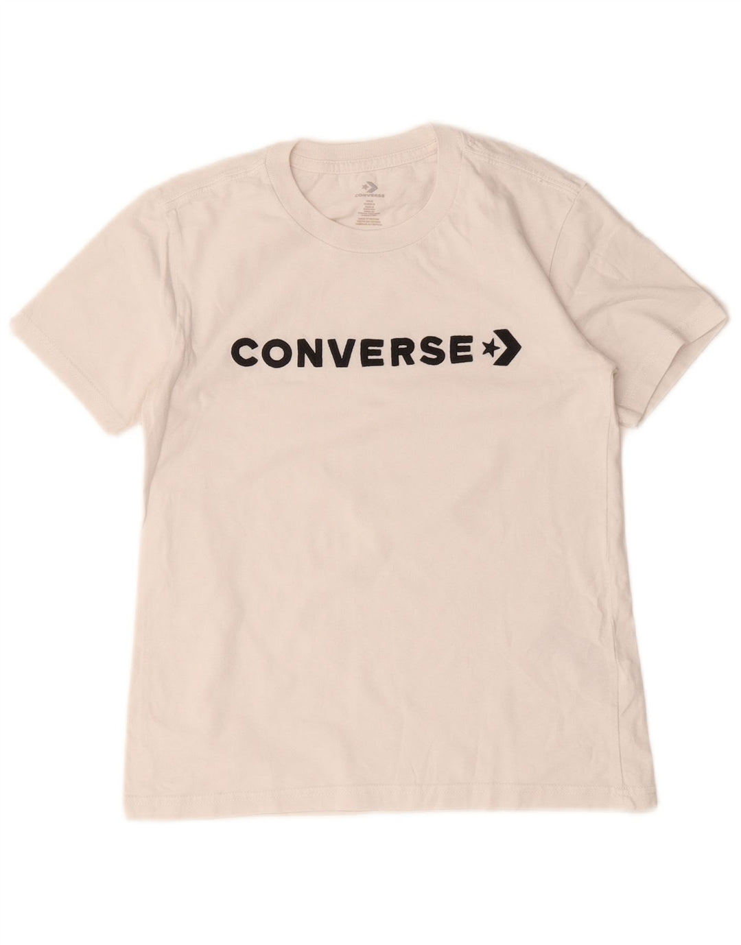 Converse Graphic T-Shirt Top UK 10 Small White Bomuld