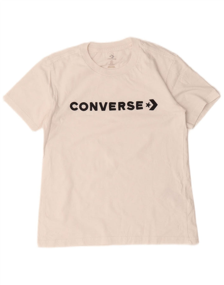 Converse Graphic T-Shirt Top UK 10 Small White Bomuld