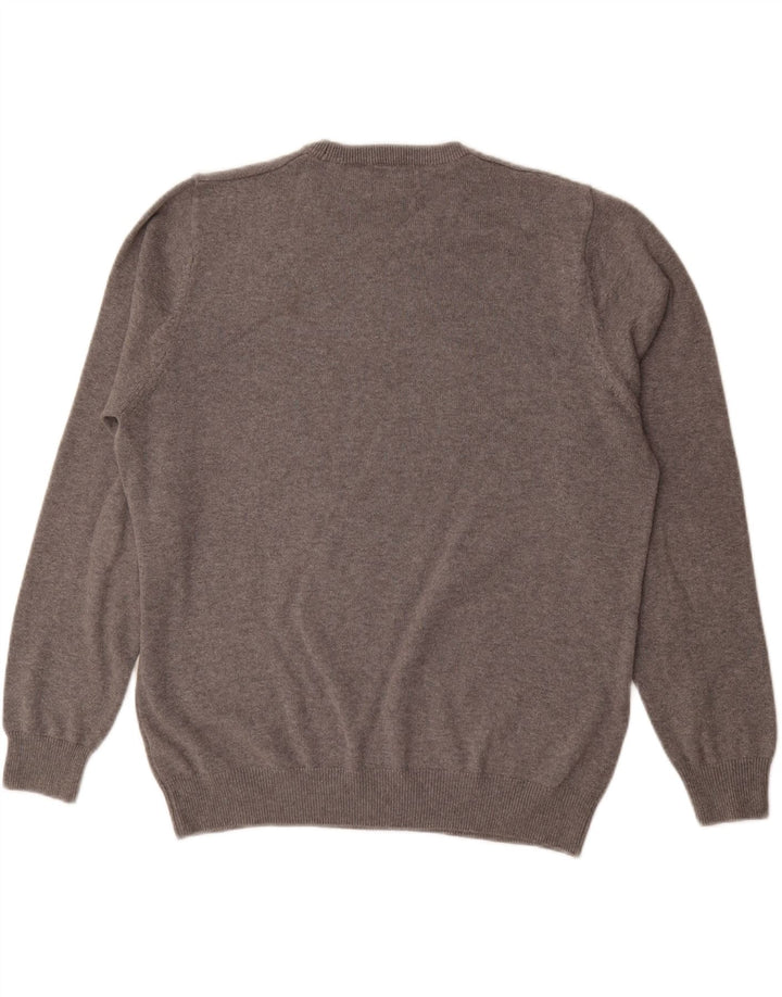 MARKS & SPENCER Herre sweater med rund hals, stor grå bomuld