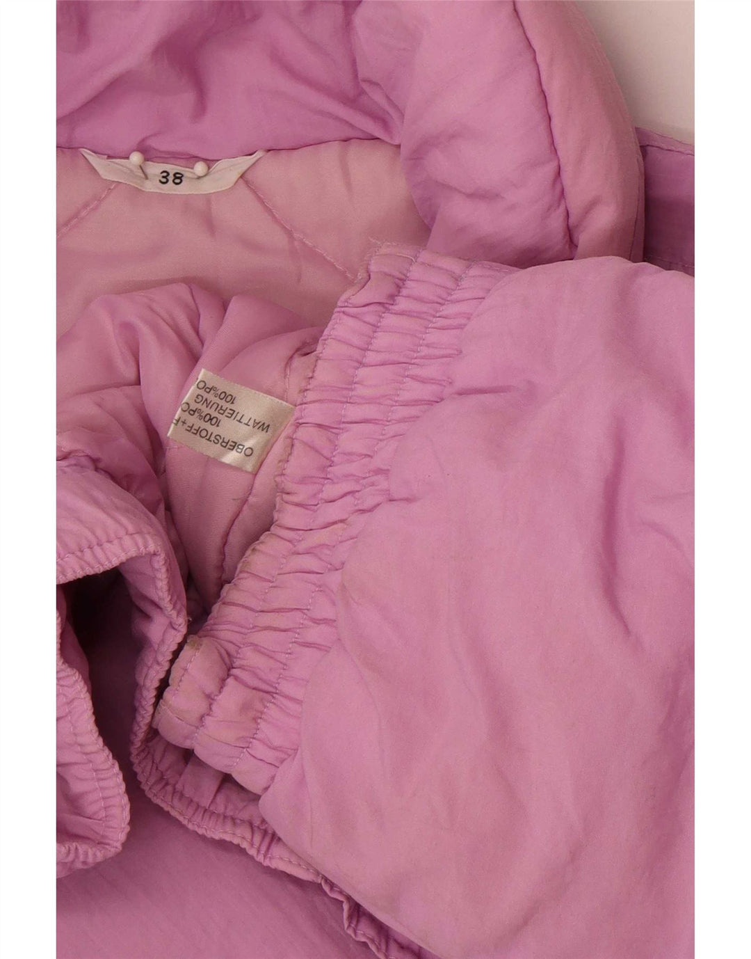 Vintage oversize polstret frakke til kvinder EU 38 medium lilla polyamid
