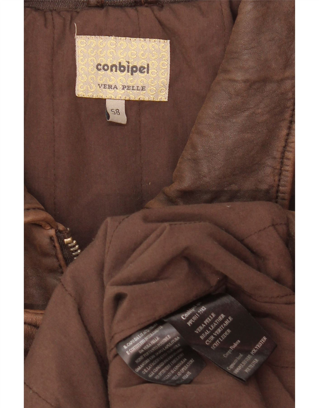 Conbipel Herre Læderjakke IT 58 2XL Brun Læder