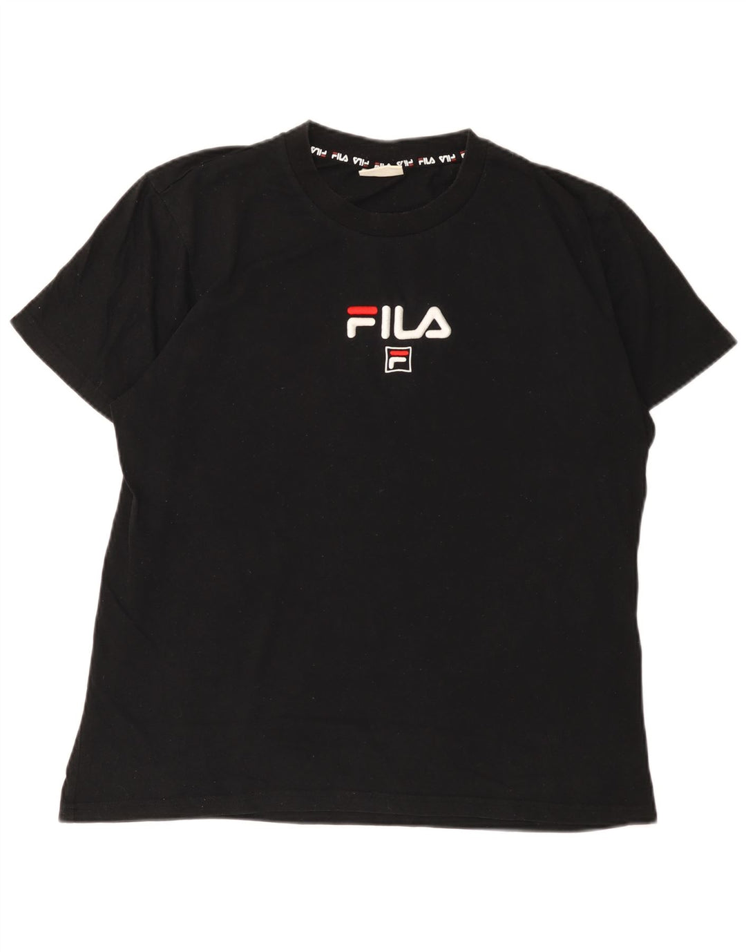 Fila Herre Grafisk T-Shirt Top Stor Sort Bomuld