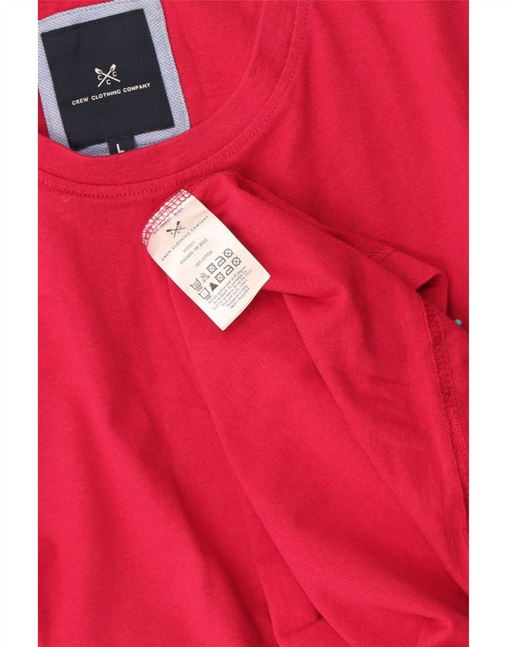 Crew Clothing Herre T-Shirt Top Stor Rød Bomuld
