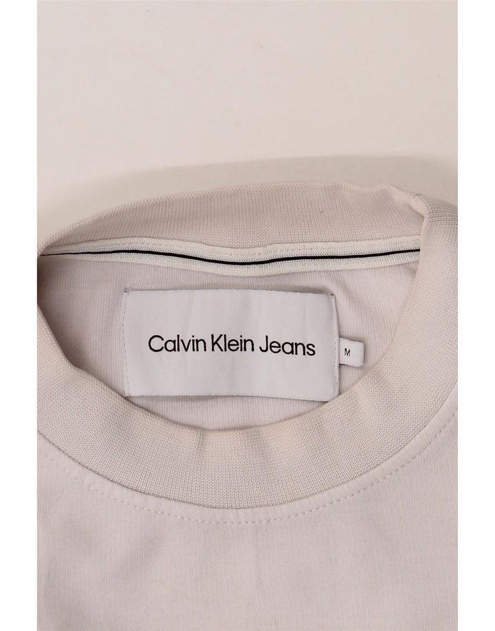 CALVIN KLEIN Mens Sweatshirt Jumper Medium White Cotton Vintage Calvin Klein and Second-Hand Calvin Klein from Messina Hembry 