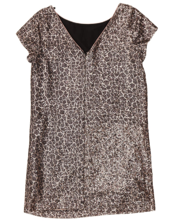Næste Dame Paillet Shift Dress UK 12 Medium Sølv Nylon