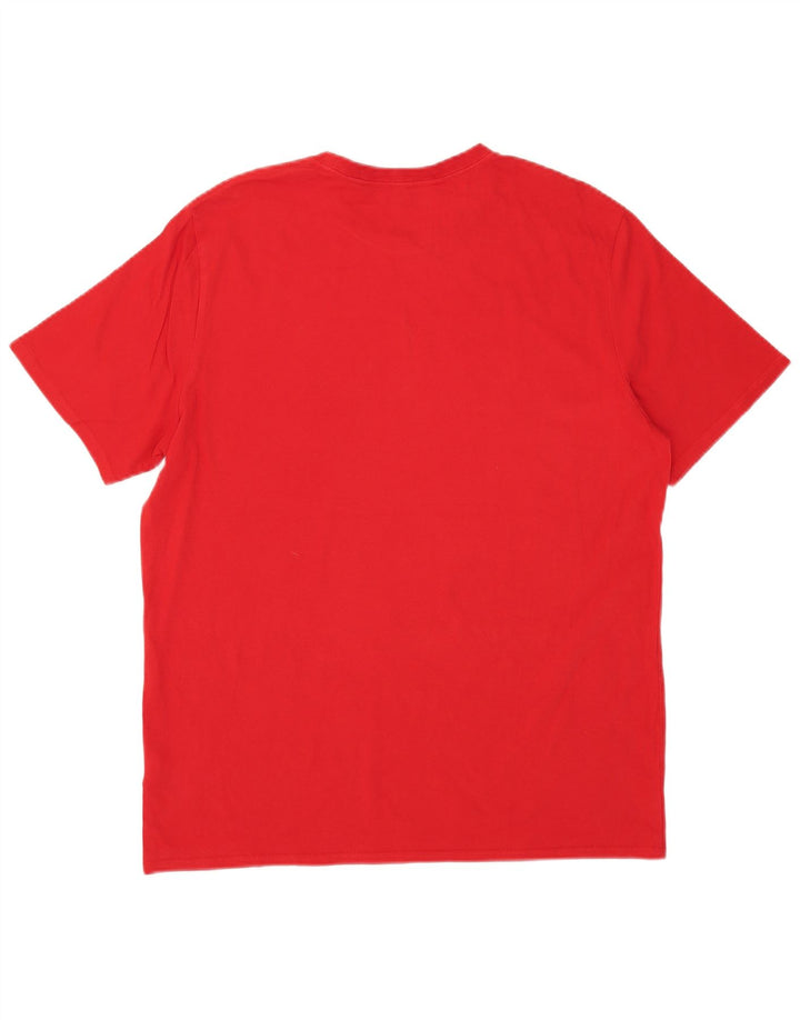 CALVIN KLEIN Herre grafisk T-shirt Top Stor rød bomuld