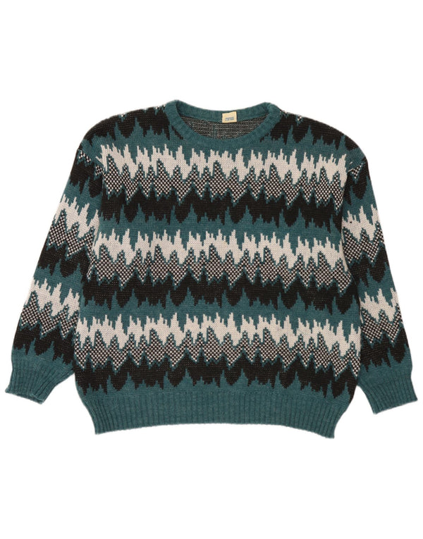 Apart Herre Crew Neck Jumper Sweater IT 54 XL Flerfarvet stribet akryl