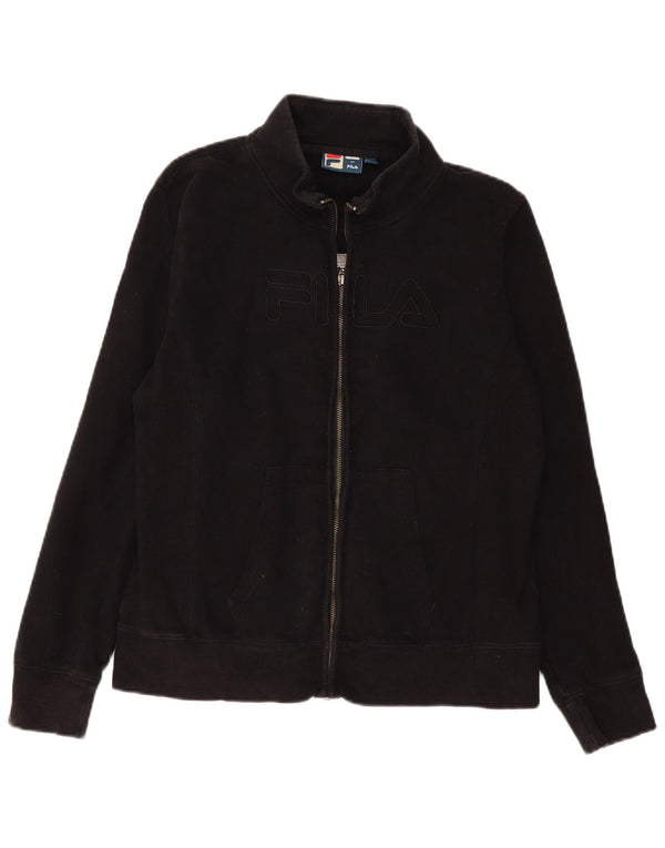 Fila Grafisk træningsdragt topjakke til kvinder UK 18 XL sort bomuld