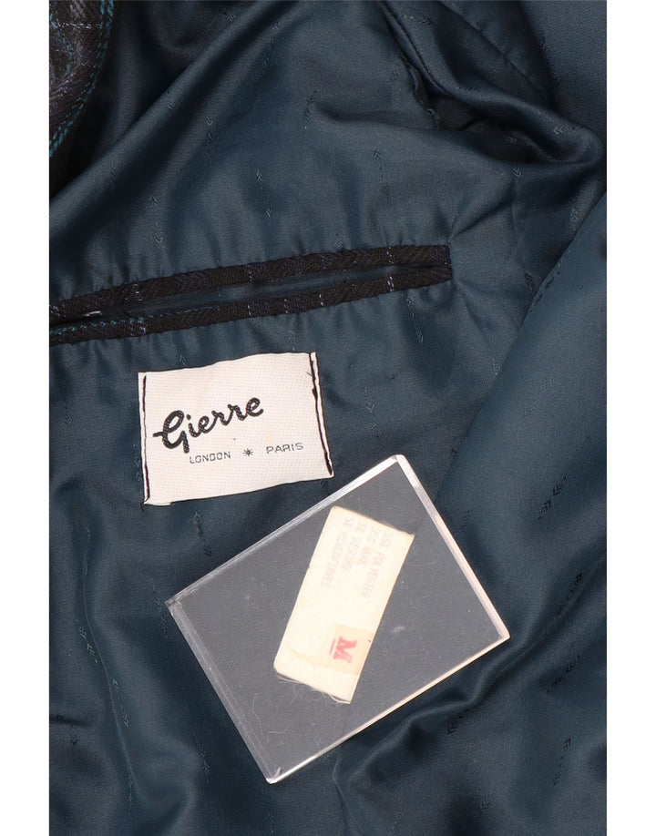 GIERRE Herre 1-knap blazerjakke UK 38 Medium Marineblå Geometrisk