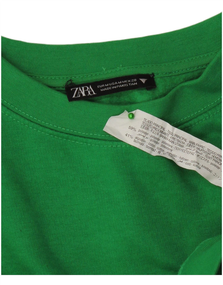 Zara Sweatshirt Jumper UK 14 Medium Grøn Polyester