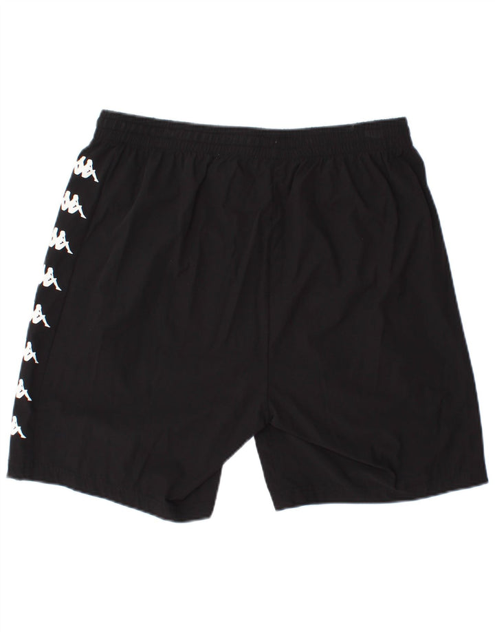 KAPPA Grafiske sportsshorts til mænd, store sorte polyester