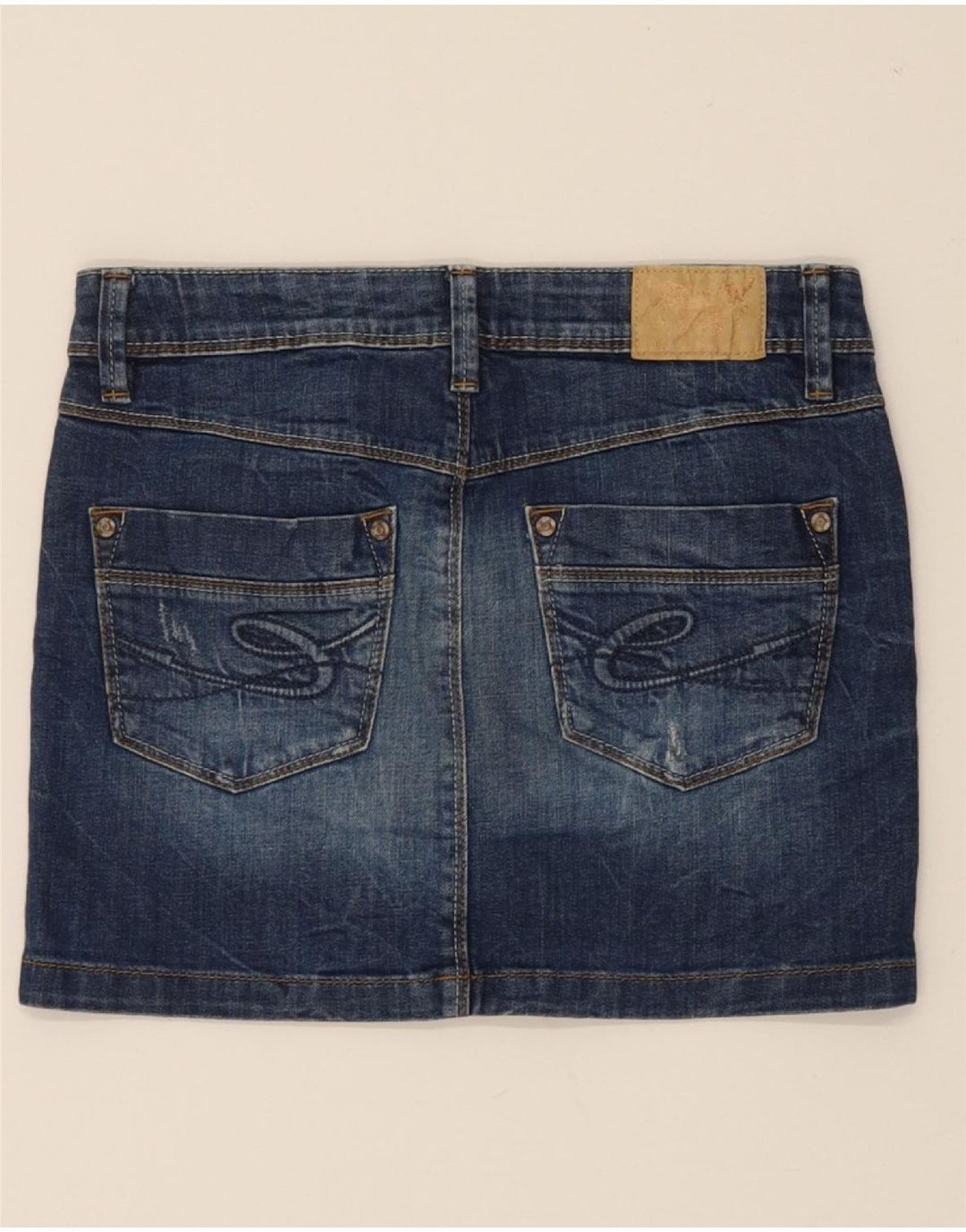 EDC Womens Distressed Denim Skirt W32 Large Blue Vintage EDC and Second-Hand EDC from Messina Hembry 