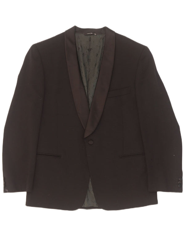 Roberta di Camerino Herre 1 Knap Blazer Jakke IT 52 XL Sort Uld
