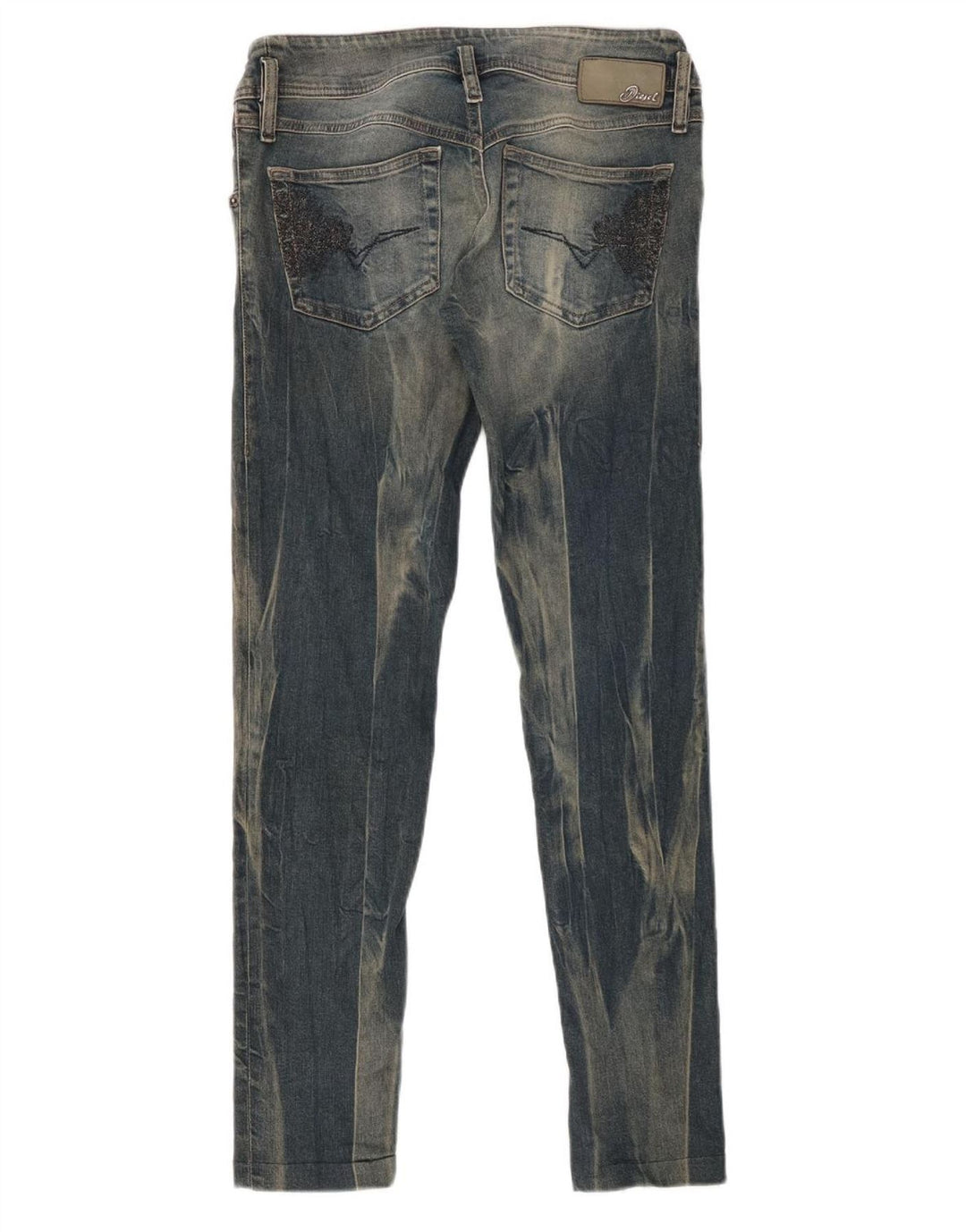 DIESEL Dame Matic Acid Wash Slim Tapered Jeans W29 L29 Blå Bomuld