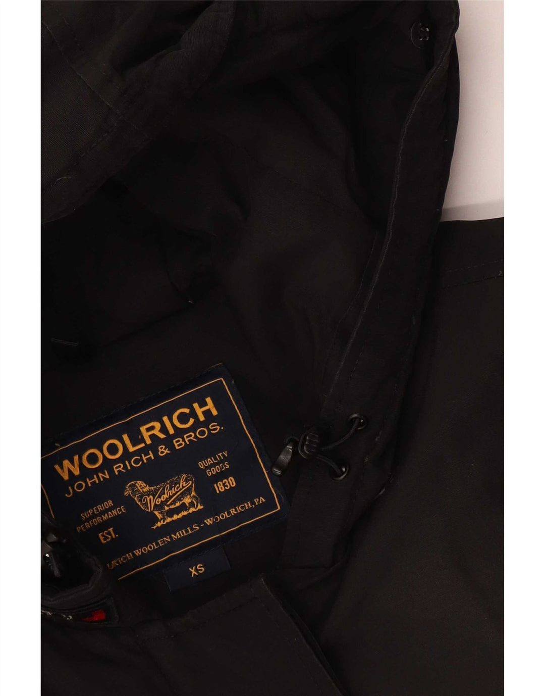 Woolrich Parkajakke med hætte til kvinder UK 6 XS Sort