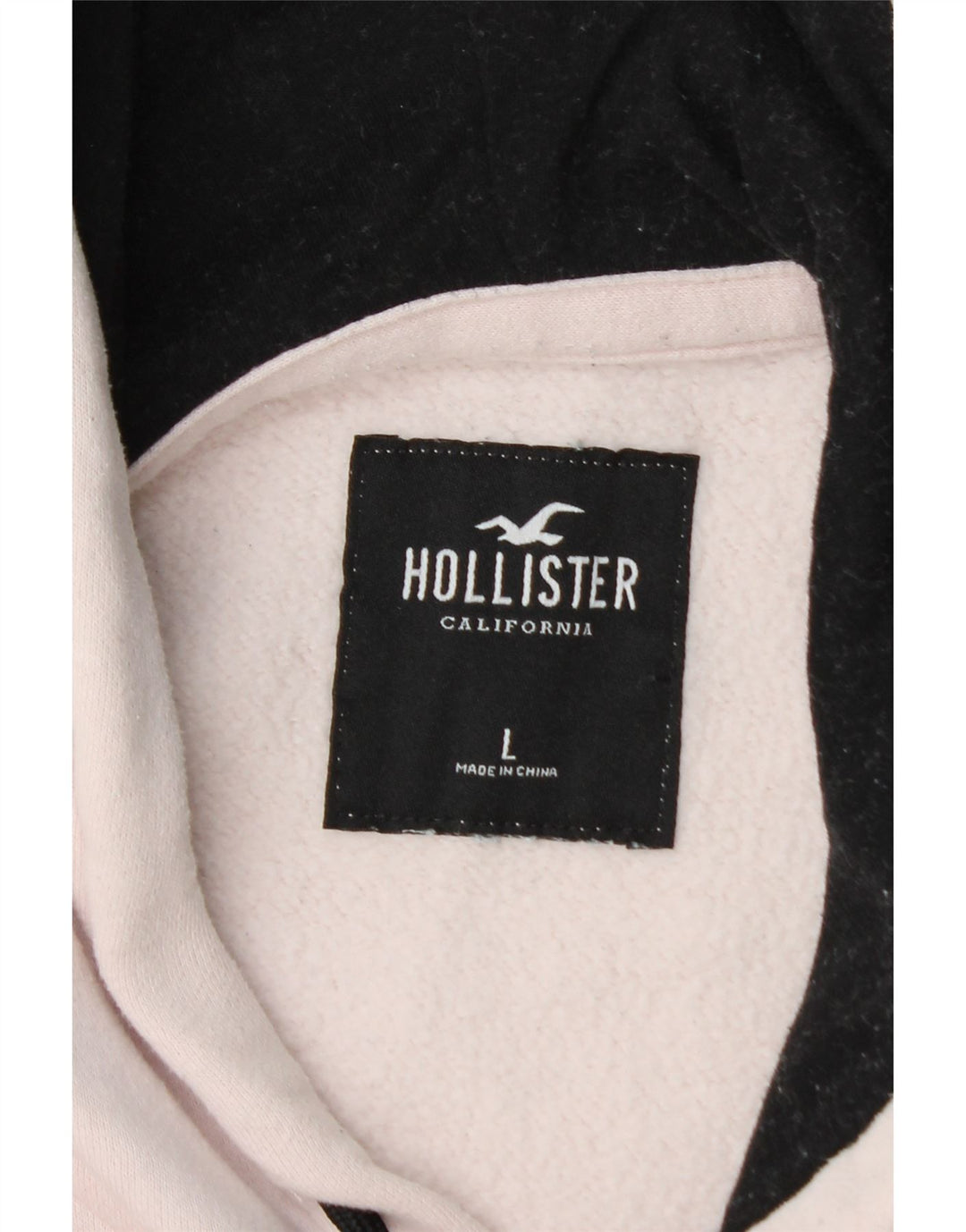 HOLLISTER Grafisk hættetrøje til mænd Large White Colourblock Bomuld