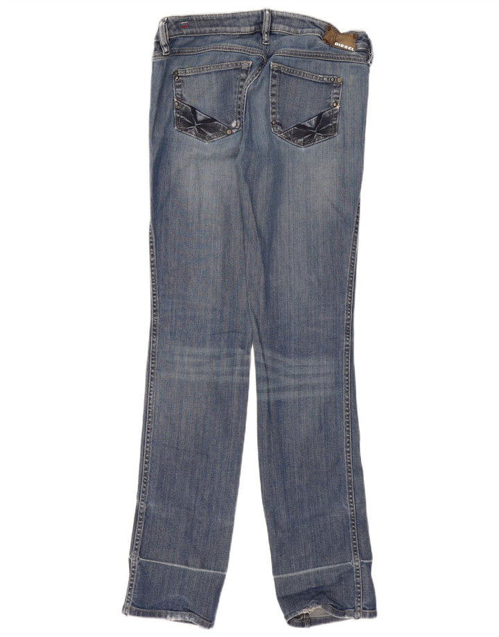 Diesel Dame Lhela Distressed Straight Jeans W30 L34 Blå Bomuld
