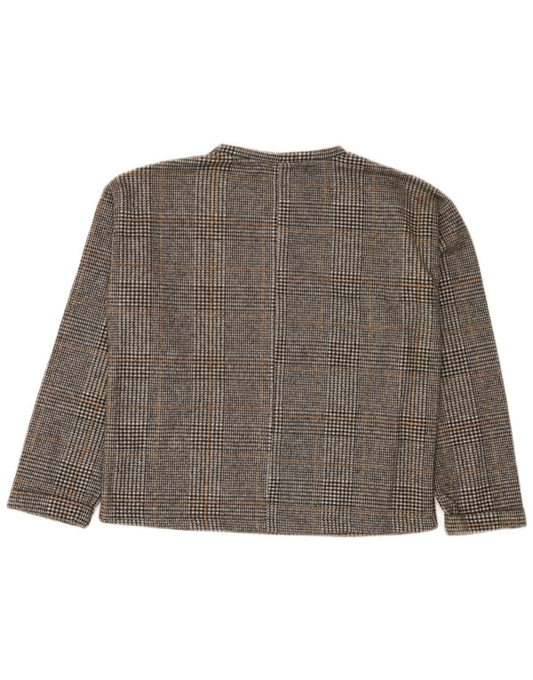 Zara Pige Sweatshirt Jumper 11-12 År Grå Plaid Polyester