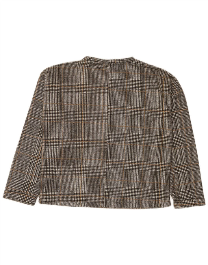 Zara Pige Sweatshirt Jumper 11-12 År Grå Plaid Polyester